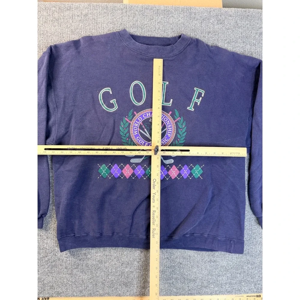 Vintage Galt Sand Golf Sweatshirt Large Navy Blue Cotton USA Crewneck Mens L